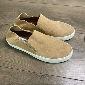 Steve Madden Tan Faux Suede Slip On Sneakers 8